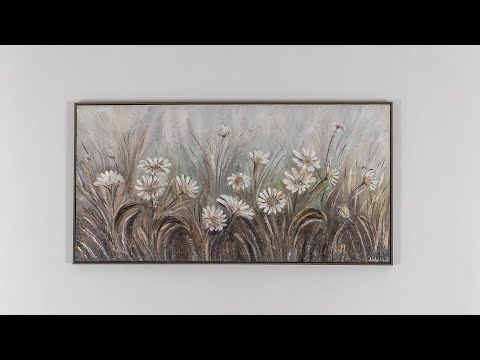 Acrylic painting "Daisy" Acrylic paintings flowers modern with frame