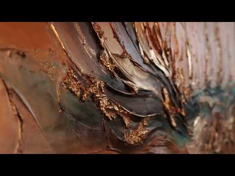 "Zeitwellen" – Sea Art with Ship Painting and Abstract Waves on Canvas