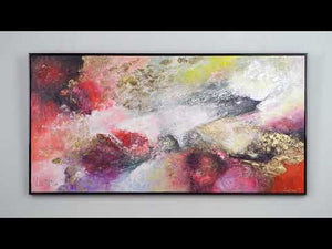 Large abstract painting for living room "Bright garden"