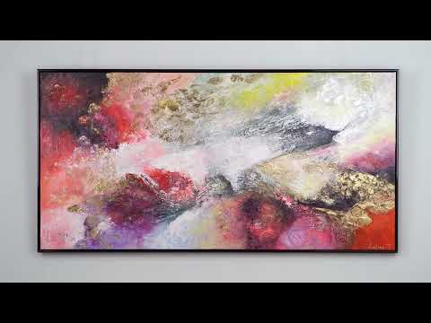 Large abstract painting for living room "Bright garden"