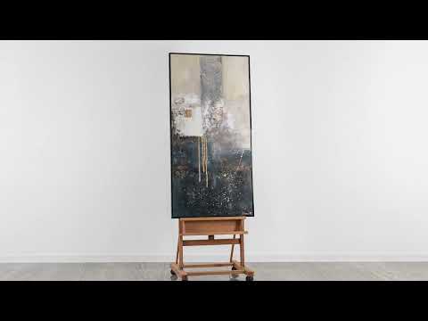 Hand painted wall art abstract with frame "Fragment"