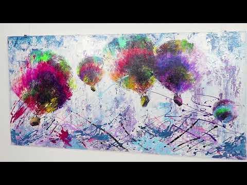 Colourful canvas art with frame "Free flight"
