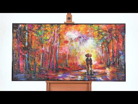 Modern romantic painting with frame "Romance"