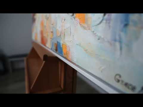 "Space and Rhythm" Acrylic Painting – Hand-Painted Urban Art on Canvas