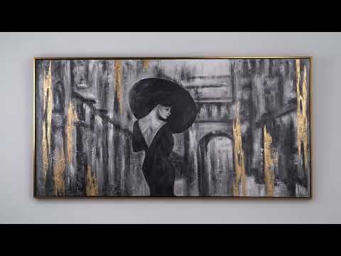 Modern art acrylic painting with frame "Film reel"