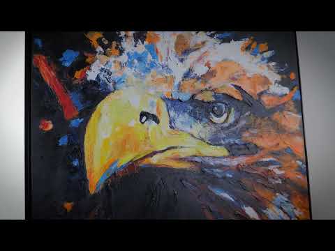Colorful Abstract Art "Majestic Eagle" – Hand-Painted Canvas Wall Art