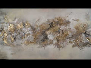 Handgemaltes Bild auf Leinwand "Glückslinie" mit Rahmen 100x50 cm