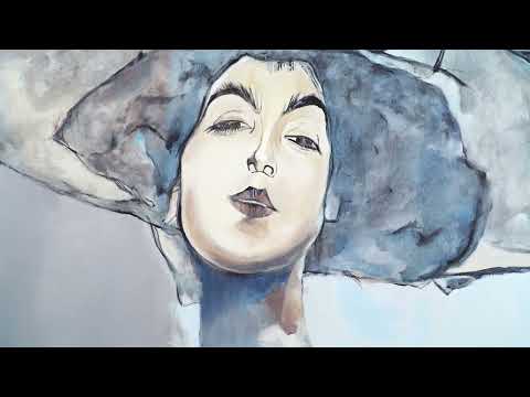Modern acrylic canvas painting with frame "Bridget"