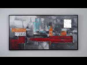 Framed abstract painting for living room "Abstraction"