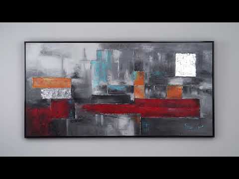 Framed abstract painting for living room "Abstraction"