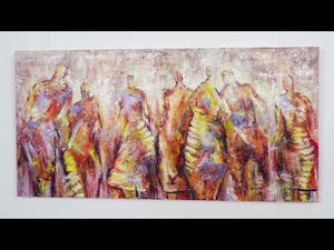 Hand painted canvas art "Carnival"