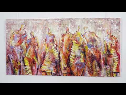 Hand painted canvas art "Carnival"