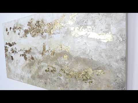 Gold abstract painting with frame "Shine gold"