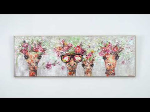 Nursery wall decor with frame "Giraffes" 60x20 inch