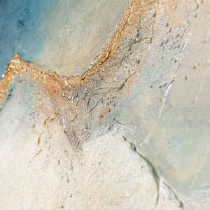 Reliefmalerei Blautöne mit goldenen Akzenten