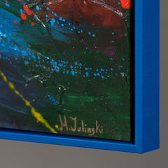Seitenansicht Leinwandbild Blau Orange moderne Wanddeko